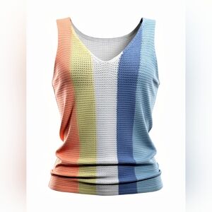 Source Unknown Multicolor Striped Tank Top